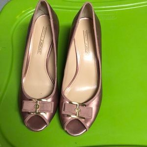 NWOT Champagne Color Peep Toe Heels